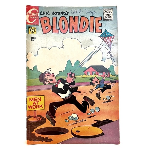 Vintage 1969 Blondie Comic Book Vol 2 No 182 Chic Young Charlton Men at Work 60s - Picture 8 of 8